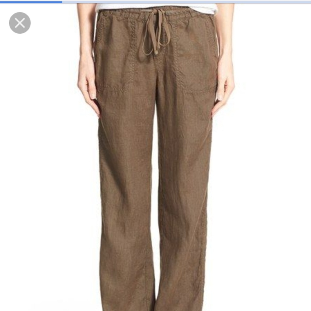 Olive Green Linen Pants